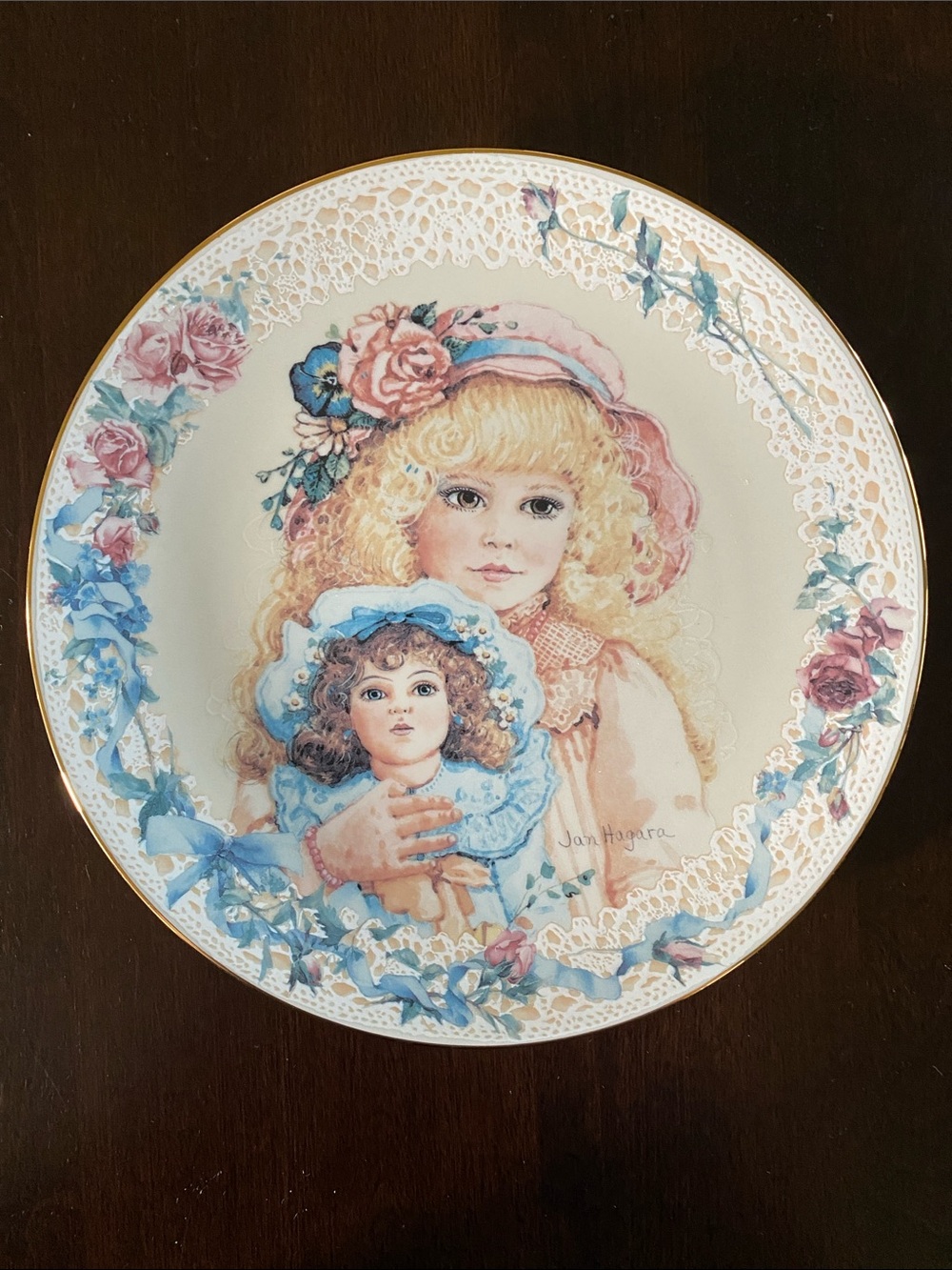 "Cathy" from the "Dear to My Heart" Decorative Plate Series by Jan Hagara